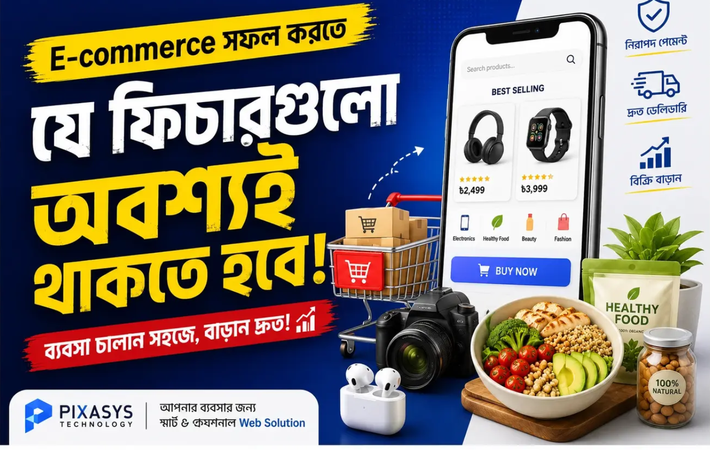 ই-কমার্স ব্যবসা চালাতে ও বড় করতে যে ফিচারগুলো অবশ্যই থাকা দরকার