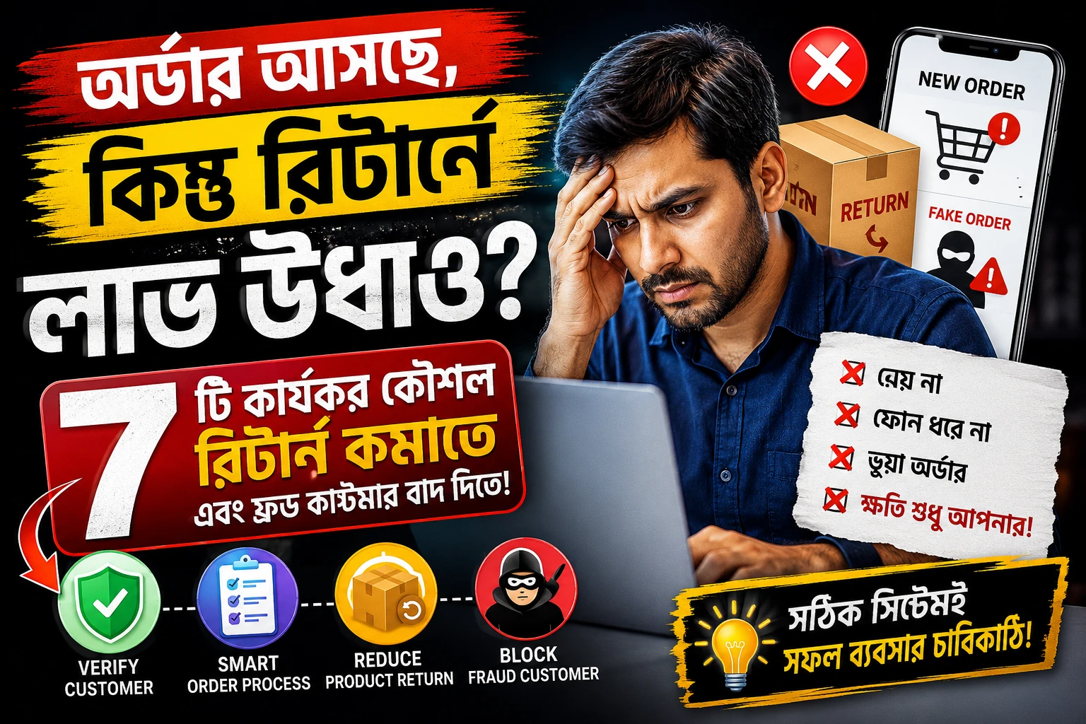 অর্ডার আসছে, কিন্তু রিটার্নে লাভ উধাও? অনলাইন ব্যবসায় Product Return কমানোর ৭টি কার্যকর কৌশল